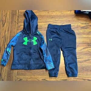 Under Armour boys blue and green tracksuit sweatsuit matching outfit set 2T